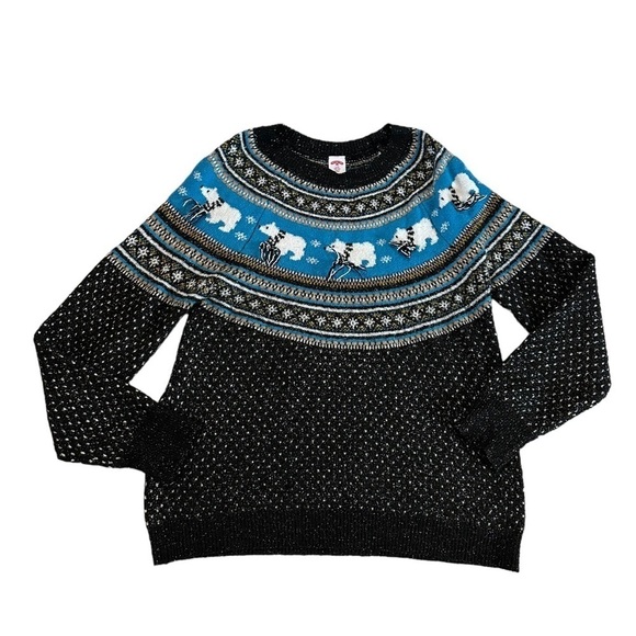 Holiday Time Women's Ugly Christmas Sweater Knit Polar Bears Size Large (12-14) - Picture 7 of 17
